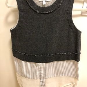 10 Crosby Derek Lam Sleeveless Illusion Top Size 2